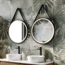Talon Matt Black Round LED Heated Hanging Mirror 600x900mm