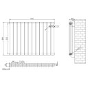 Perth Matt Black Double Vertical Flat Panel Radiator 600x816mm