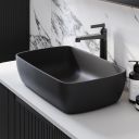 Grain Matt Black Stone Countertop Basin