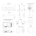 Aqualisa S3 Matt Black Smart Digital Shower Triple Outlet (Slide Rail Kit with Fixed Wall Head) HP/Combi dimensions