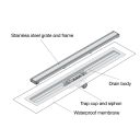 Jackoboard J-Drain Linear Wetroom Floor Drain 600mm Spec