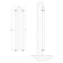 Perth Grey Single Vertical Flat Panel Radiator 1800x475mm