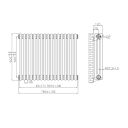 Clement Raw Metal Triple Horizontal Column Radiator - 600x785mm Spec
