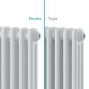 Upton White Double Horizontal Column Radiator 600x1190mm