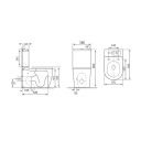 Joane Close Coupled Rimless 2-in-1 Combination Toilet & Basin Technical Drawing