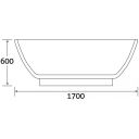 Lambourn Modern Freestanding Acrylic Bath1700x790mm Dimensions 2