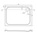 Low Profile Rectangle Shower Tray 1000x760mm Spec Drawing