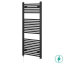 Neptune Matt Black Electric Heated Towel Rail 1200x500mm