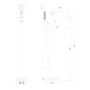 Downton Bright Copper Freestanding Bath Shower Mixer Tap Spec Drawing