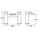 Cubic Chrome Bath Filler Tap Dimension Drawing