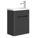 Ellis Black Wall Hung Cloakroom Vanity Unit 450mm