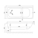 Carron Profile Acrylic Single Ended Bath 1750x750mm