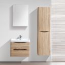 Erin Light Oak Wall Mounted Left Hand Tall Storage Cabinet