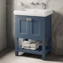 Burlington Riviera Matt Blue Floor Standing Vanity Unit with Basin 580mm