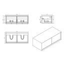 Devlin Black & Concrete Wall Hung Vanity Unit 1200mm