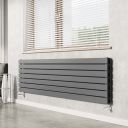 Perth Grey Double Horizontal Flat Panel Radiator 476x1200mm