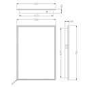 Jarrow Illuminated LED Mirror with Bluetooth Speakers 500x700mm Spec Drawings