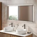 Rione Gunmetal Rectangular Backlit LED Heated Mirror 850x550mm