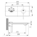Acqua Chrome Wall Mounted Basin Mixer Tap