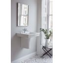 Burlington Edwardian Large Square Basin & Semi Pedestal 1 Tap Hole