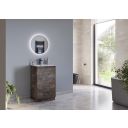 Odion Metallic Floor Standing Vanity Unit with White Basin 500mm