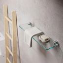 Round Chrome Single Glass Shelf 500mm