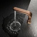 Detailed view from above of the Manisa Brushed Bronze Basin Mono Tap