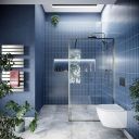 Amien Brushed Nickel Framed Clear Glass Shower Screen - 1080mm