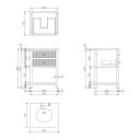 Addison Ribbed 600mm Floor Standing Vanity Unit Spec Drawing