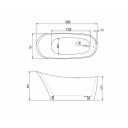 Sandhurst Freestanding Acrylic Bath 1680x730mm dimensions