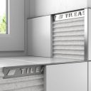 Tileasy Square 12mm Brushed Chrome Tile Trim
