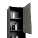 Snowdon Concrete and Black Wall Mounted Tall Storage Cabinet
