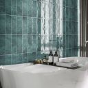 Lugano Green Ceramic Brick Tile - 100x300mm