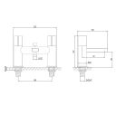 Pancho Chrome Bath Shower Mixer Tap dimensions