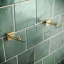 Quad Brushed Gold Glass Shelf