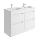 Ellis Matt White Floor Standing Vanity Unit with Ceramic Basin 1200mm