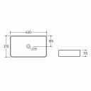 Monica Matt Black Rectangular Countertop Basin Spec