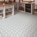 Tarifa Silver Patterned Matt Ceramic Tile Roomset