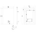 Rione Rectangular Backlit LED Heated Mirror 500x725mm Dimensions Drawing