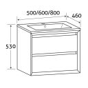 Venus Gloss White Wall Hung Vanity Unit 600mm