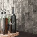 Borneo Graphite Crackle Gloss Porcelain Tile 65x200mm
