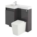 Summers Titanium Grey Left Hand Combination Vanity Basin and WC Unit 900mm