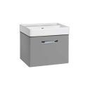 Tavistock Compass Gloss Light Grey Wall Hung Vanity Unit with Ceramic Basin 600mm