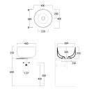 Verity Round Countertop Basin in Menta Gloss Dimensions