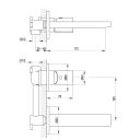 Pancho Matt Black and Chrome Wall Mounted Basin Tap