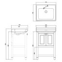 Burlington Riviera Matt Blue Floor Standing Vanity Unit with Basin 580mm