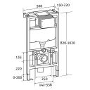 820mm-1020mm Mounting Frame and Concealed Cistern Dimension Drawing