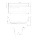 Orchid Left Hand Freestanding Corner Bath dimensions