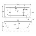 Carron Profile Double Ended Carronite Bath 1600x700mm