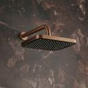 Flint Brushed Bronze Square Rainfall Shower Head & Arm